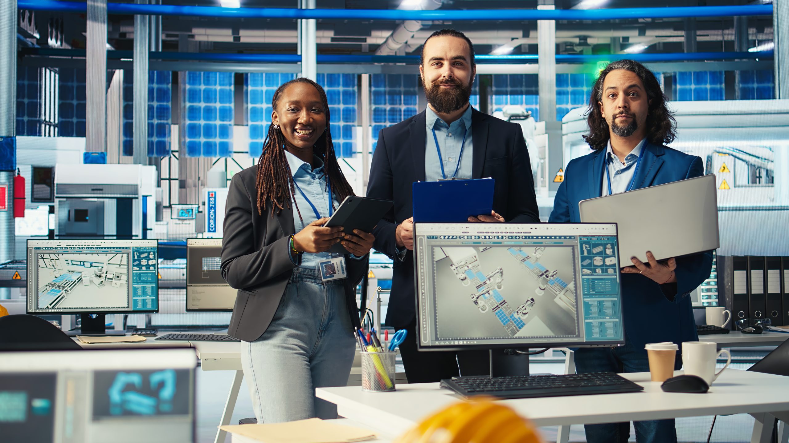 Technology team working with modern digital infrastructure